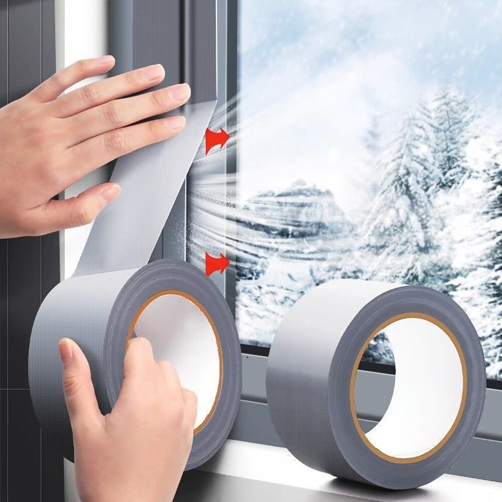 1 Rolle winddichtes Fensterband zum Abdichten von Fenstern, hohe Viskosität und Verdickung, ohne Rückstände zu hinterlassen, gewebebasiertes Band für kalte und wasserdichte Lücken, 5 cm x 5 m Lightinthebox