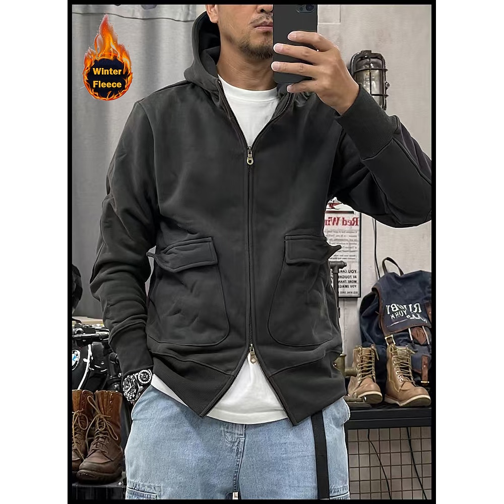 Herren Hoodie Sweatshirt Kapuze Taktischer Kapuzenpullover Schwarz Blau Khaki Dunkelgray Mit Kapuze Glatt Sport Natur Sport Strassenmode nicht druckbar Designer Basic Brautkleider schlicht Winter Lightinthebox