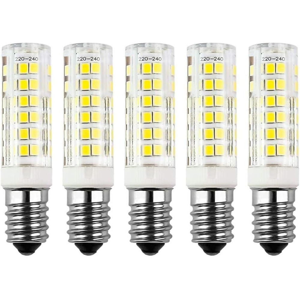 E14 LED-Lampe, 7 W, Ersatzbirne, 70 W, Halogenbirnen, 360° Abstrahlwinkel, für Kronleuchter, Wandlampe, Schreibtischlampe, 5 Stück Lightinthebox