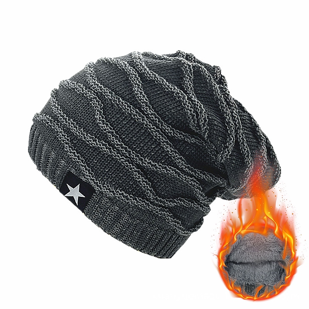 Herren Beanie Mütze Strickmütze 骷髅头毛线帽 Schwarz Wein 100% Acryl Skullies Beanies Outdoor Urlaub Glatt Warm Lightinthebox