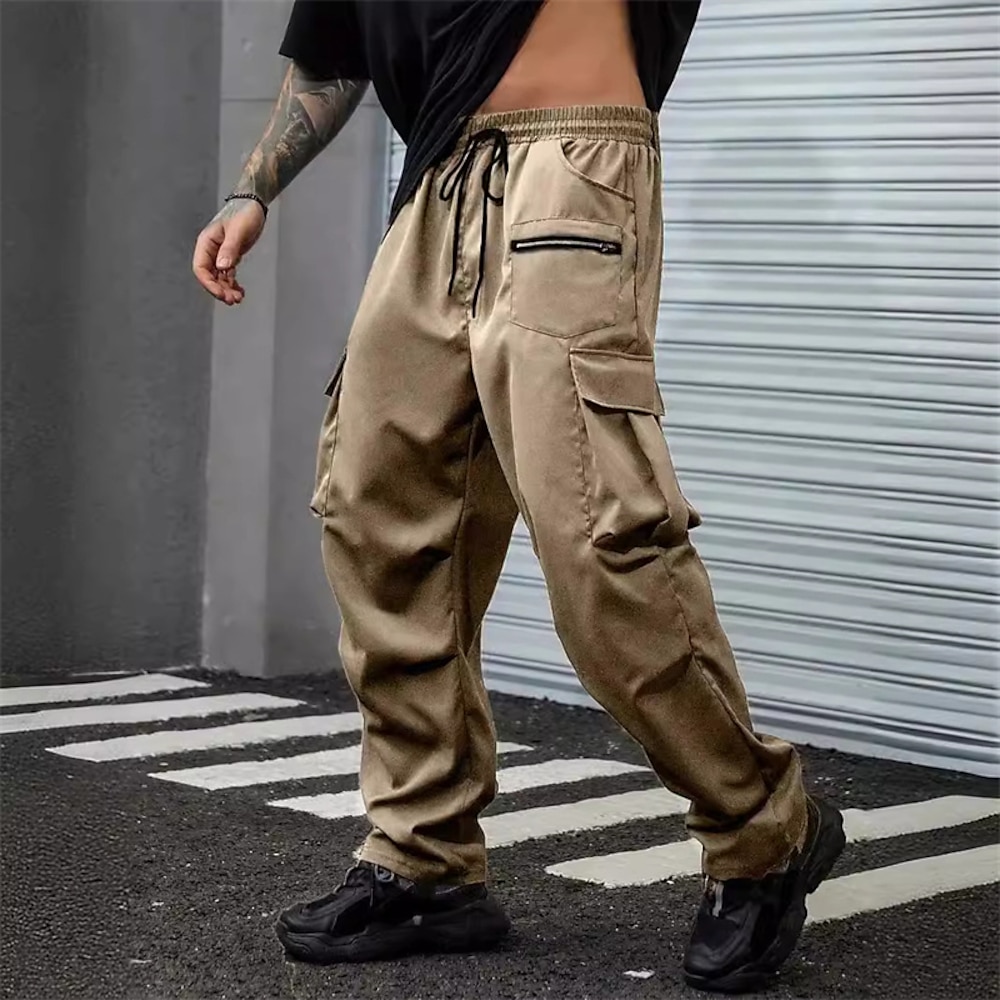 Herren Cargohose Cargohosen Hose Hosen Elastische Taille Multi Pocket Elastischer Ärmelbund Glatt tragbar Outdoor Täglich Campen und Wandern Modisch Klassisch Schwarz Armeegrün Lightinthebox