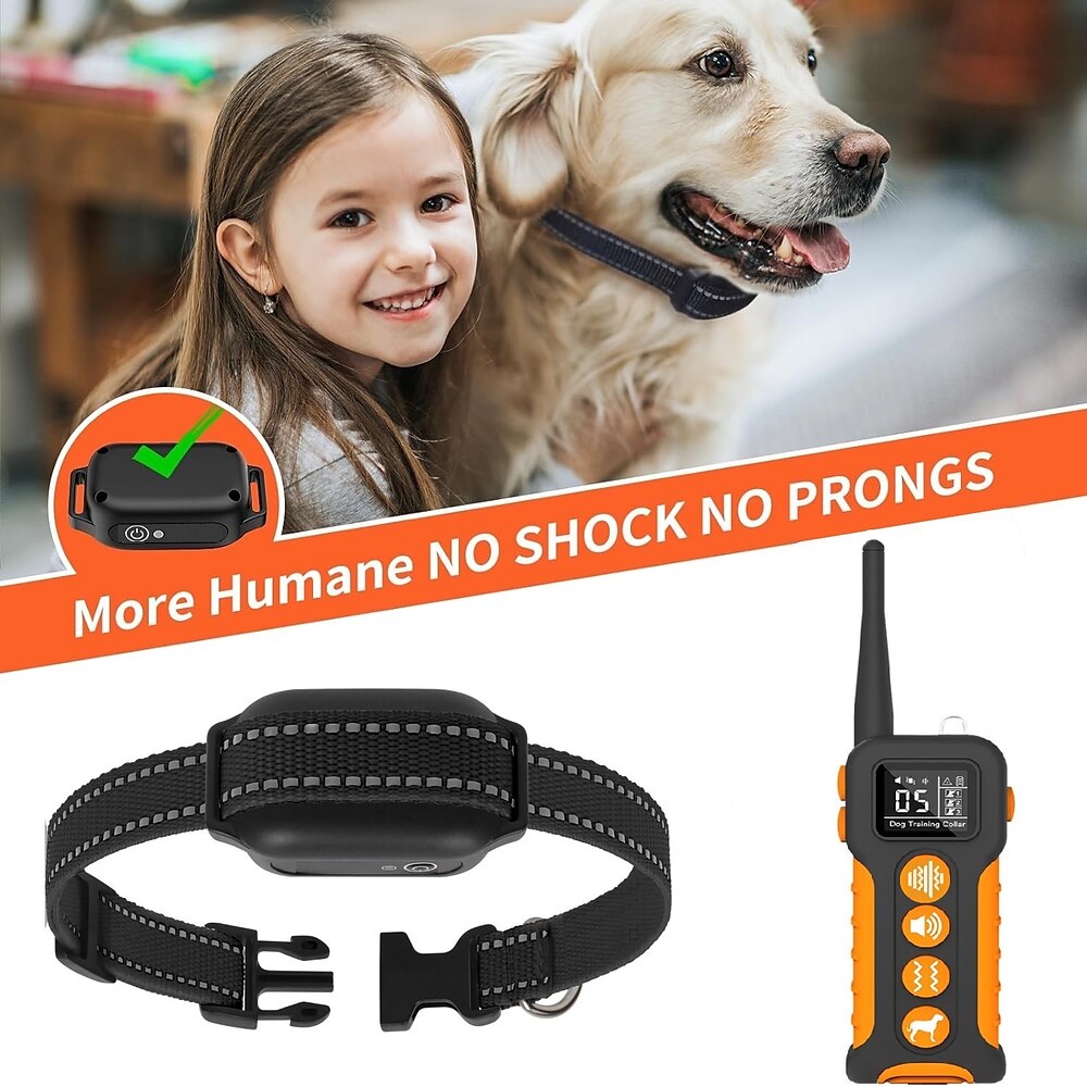 kein Schock 3300ft Fernbedienung Hundetrainingshalsband vibrierend 9 Töne starke Vibration IPX7 wasserdicht wiederaufladbar Bell-Stopp-Training Lightinthebox