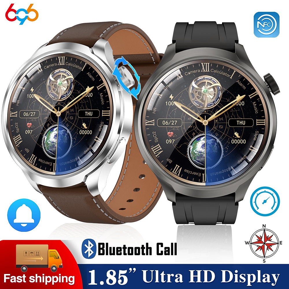 696 DK69 Smartwatch 1.85 Zoll Smart-Armband Bluetooth EKG PPG Schrittzähler Anruferinnerung Kompatibel mit Android iOS Herren Freisprechanlage Nachrichterinnerung IP 67 52mm Uhrengehäuse Lightinthebox