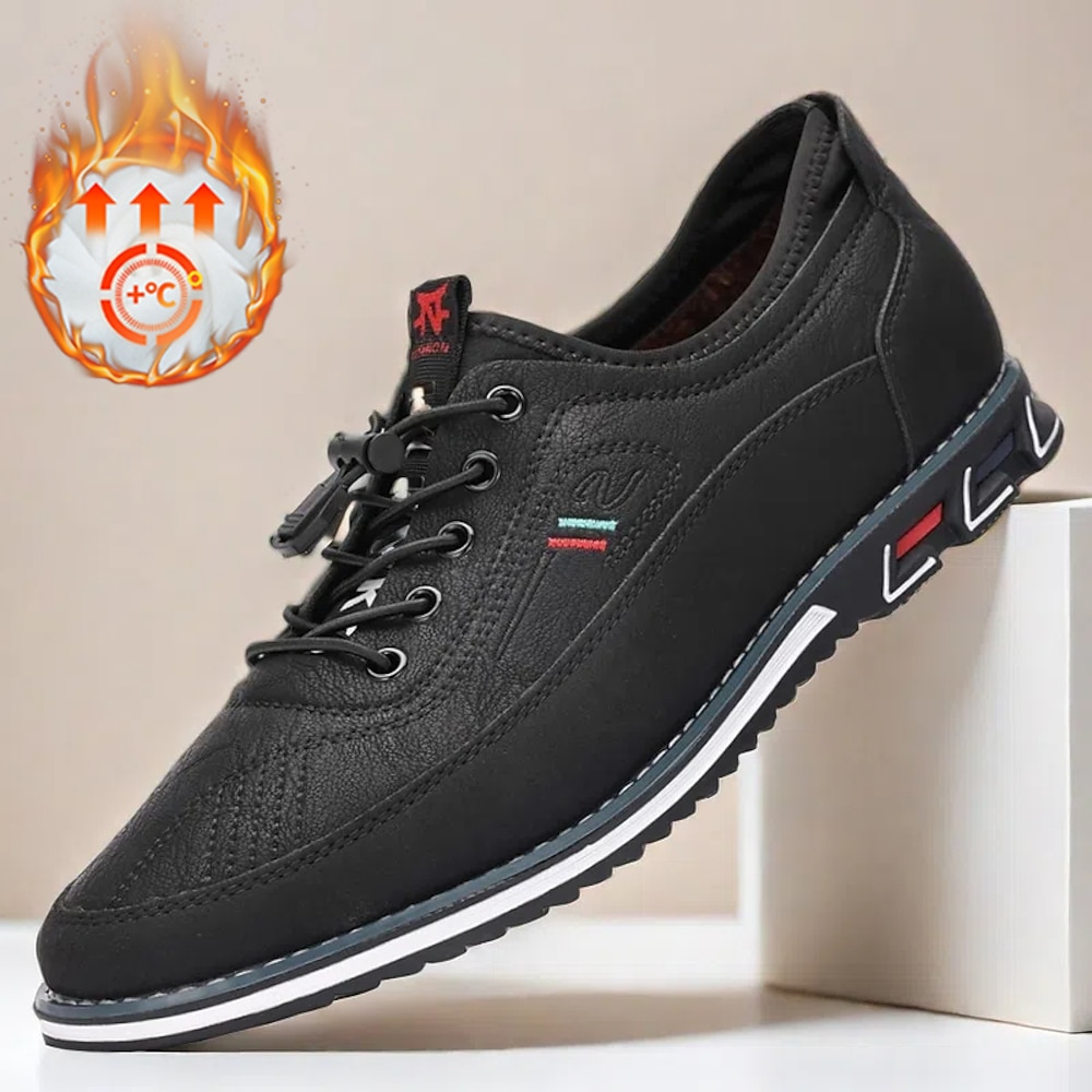 Schwarze Freizeit-Sneaker für Herren mit strukturiertem Obermaterial und mehrfarbiger Zwischensohle - stylische Schnürschuhe für jeden Tag und die Freizeit Lightinthebox