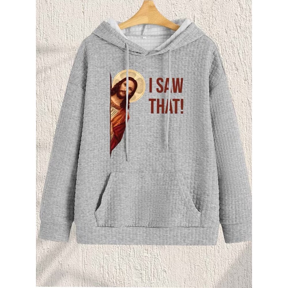 Damen Hoodie Sweatshirt Kapuze Polyester Buchstabe Strasse Alltagskleidung Tasche Bedruckt Brautkleider schlicht Kapuzenpullover Langarm Mikro-elastisch Herbst Winter Lightinthebox