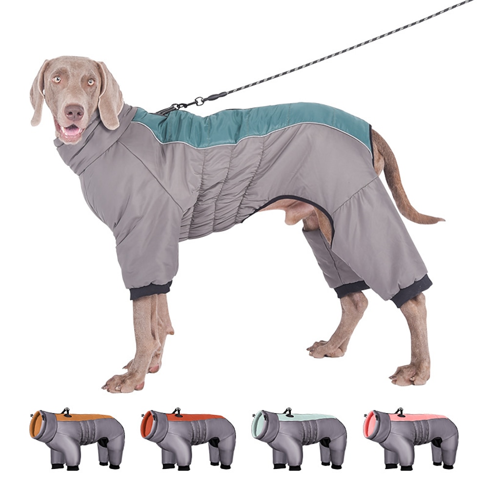 Hunde Mäntel Jacke mit Geschirr Winter Reflektierend Wasserdicht Warm Outdoor Innen Freizeitkleidung Mittelmäßig Groß Lightinthebox