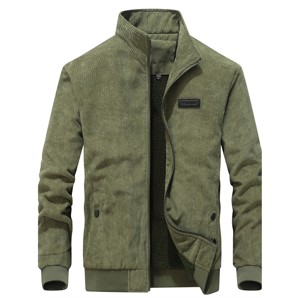 Herren Fleecejacke für Wanderer Kord Winter Draussen warm Fleece-Futter Vliesjacken Voller Reißverschluss Klettern Camping / Wandern / Höhlenforschung Reisen Schwarz Grün Khaki Grau Lightinthebox