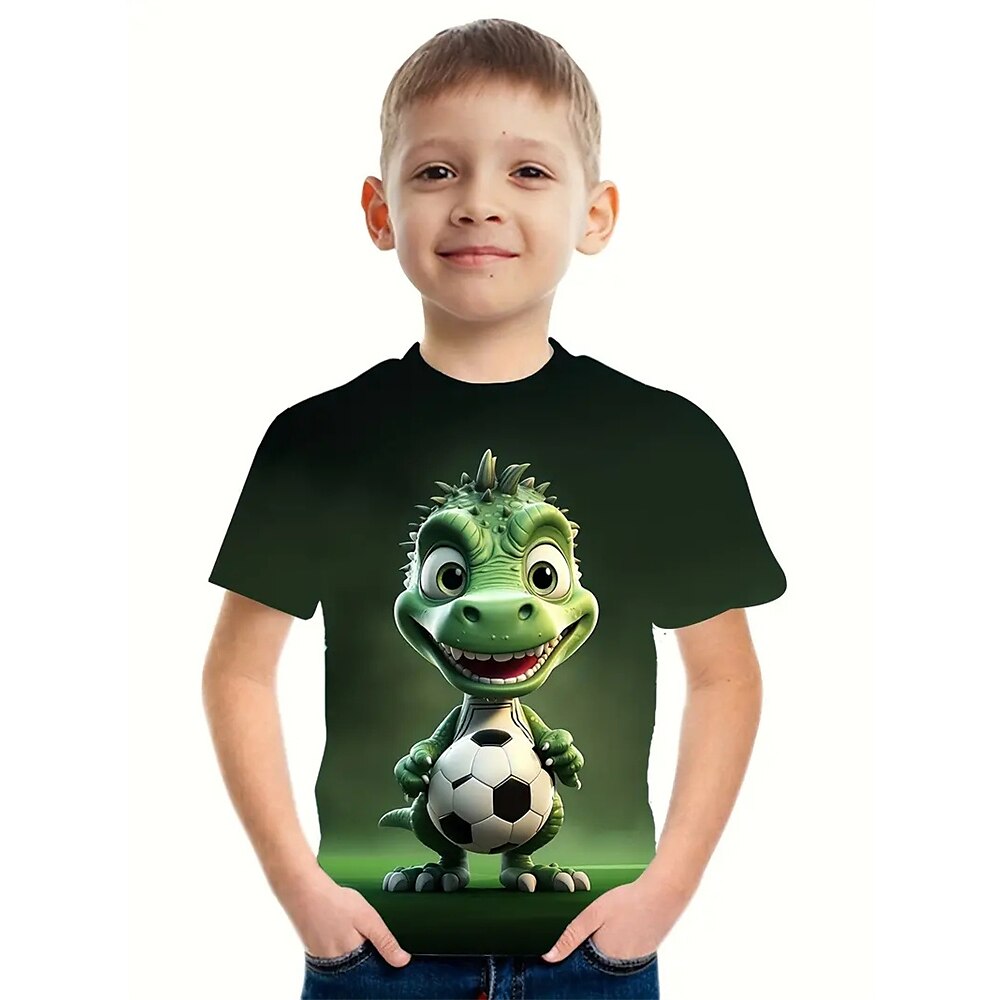 Jungen 3D Graphic Karikatur Dinosaurier T-Shirt Kurzarm Sommer Frühling Modisch Basic kinderkleidung 4-12 Jahre Rundhalsausschnitt Outdoor Casual Täglich Regular Fit Lightinthebox