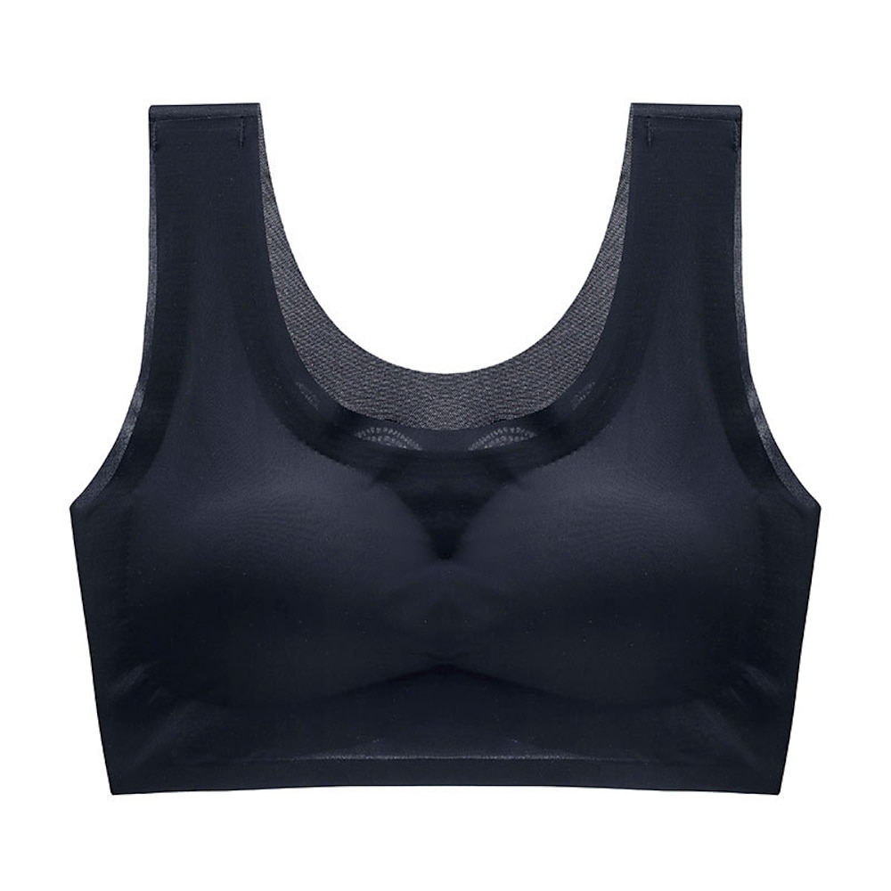 Damen Leichte Unterstützung Sport Bustier bh Sport-BH Bustier Herausnehmbares Polster Drahtlos Shirt Gefüttert Übergröße Fitness Fitnesstraining Freizeit Sport Atmungsaktiv Weich nahtlos Spandex Lightinthebox