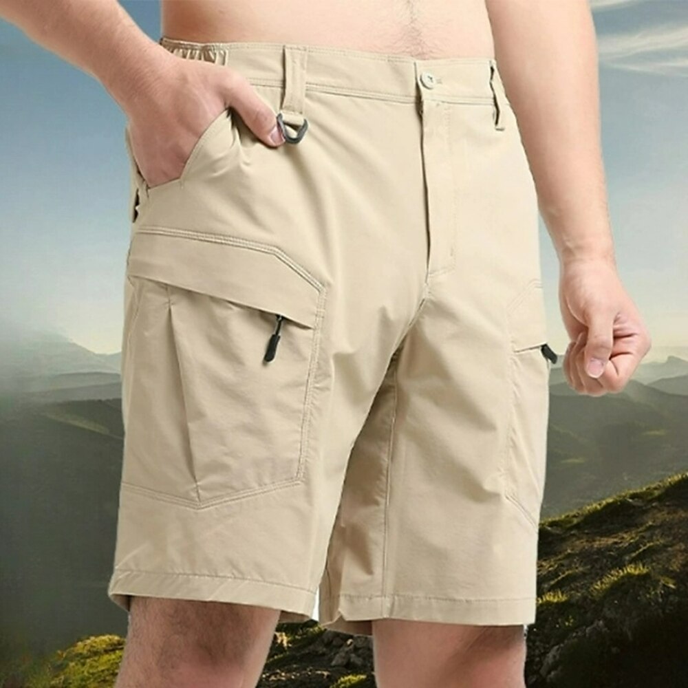 Herren Taktische Shorts Cargo Shorts Kurze Hosen Shorts Kurze Hosen Kurze Hose für Wanderer Elastische Taille Tasche mit Reißverschluss Multi Pocket Glatt Atmungsaktiv Schnelltrocknend Knielänge Lightinthebox