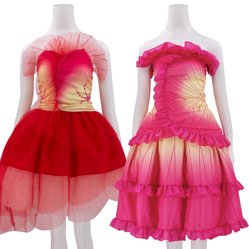 Böse Hexe Fee Glinda Kleid Kostüm Tüll-Kleider Damen Film Cosplay Kostüme zum Thema Film und Fernsehen Halloween Karneval Leistung Party Bühne Lightinthebox