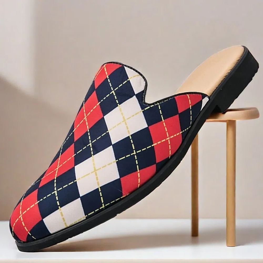 Slip-On-Loafer mit Argyle-Muster für Herren - leichte, lässige Pantoletten für drinnen und draußen Lightinthebox