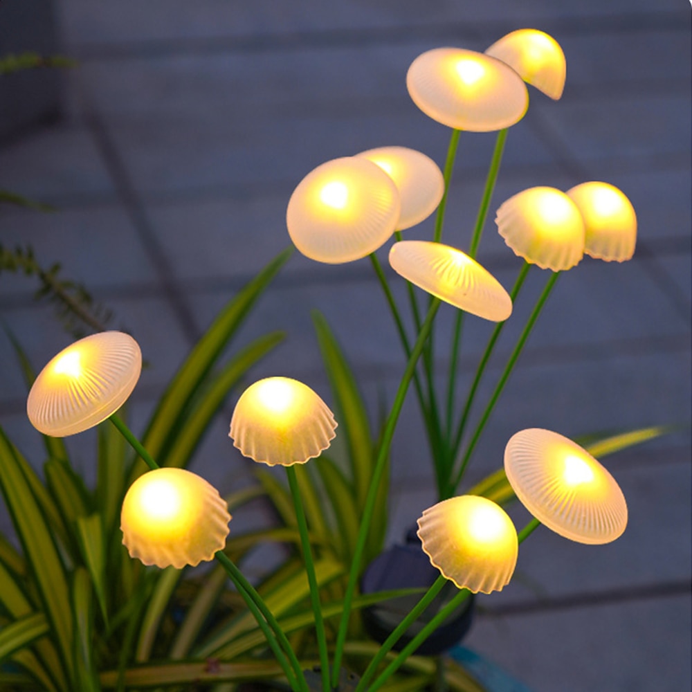 Solar Quallen Pilz Rasen Licht Outdoor wasserdichte Weg Garten Landschaft Lampe Urlaub Hochzeit Party Hof Atmosphäre Dekoration 2 Stück Lightinthebox