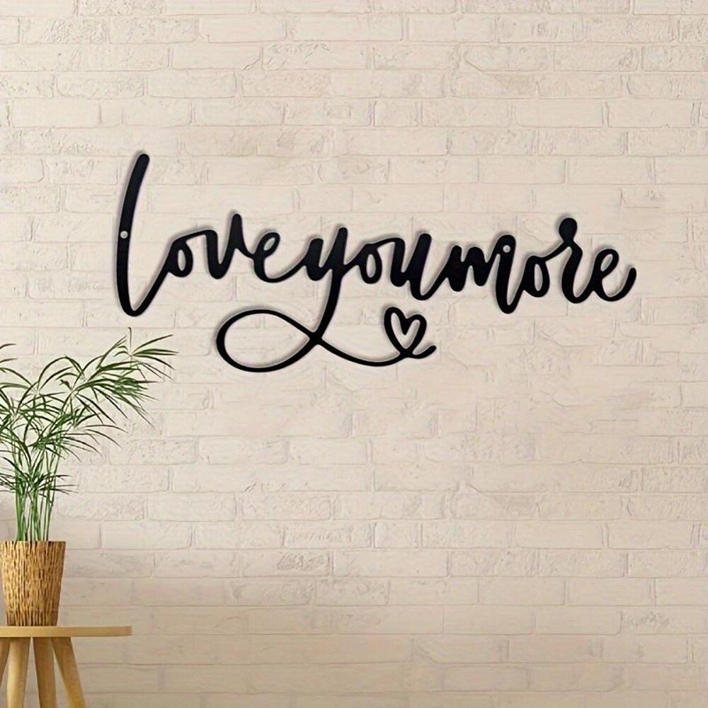 love you more, Wandkunst aus Metall, perfekt für Wohnzimmer, Schlafzimmerdekor, ideal zur Einweihung, zum Jahrestag, Valentinstag, Muttertag Vatertagsgeschenk Lightinthebox