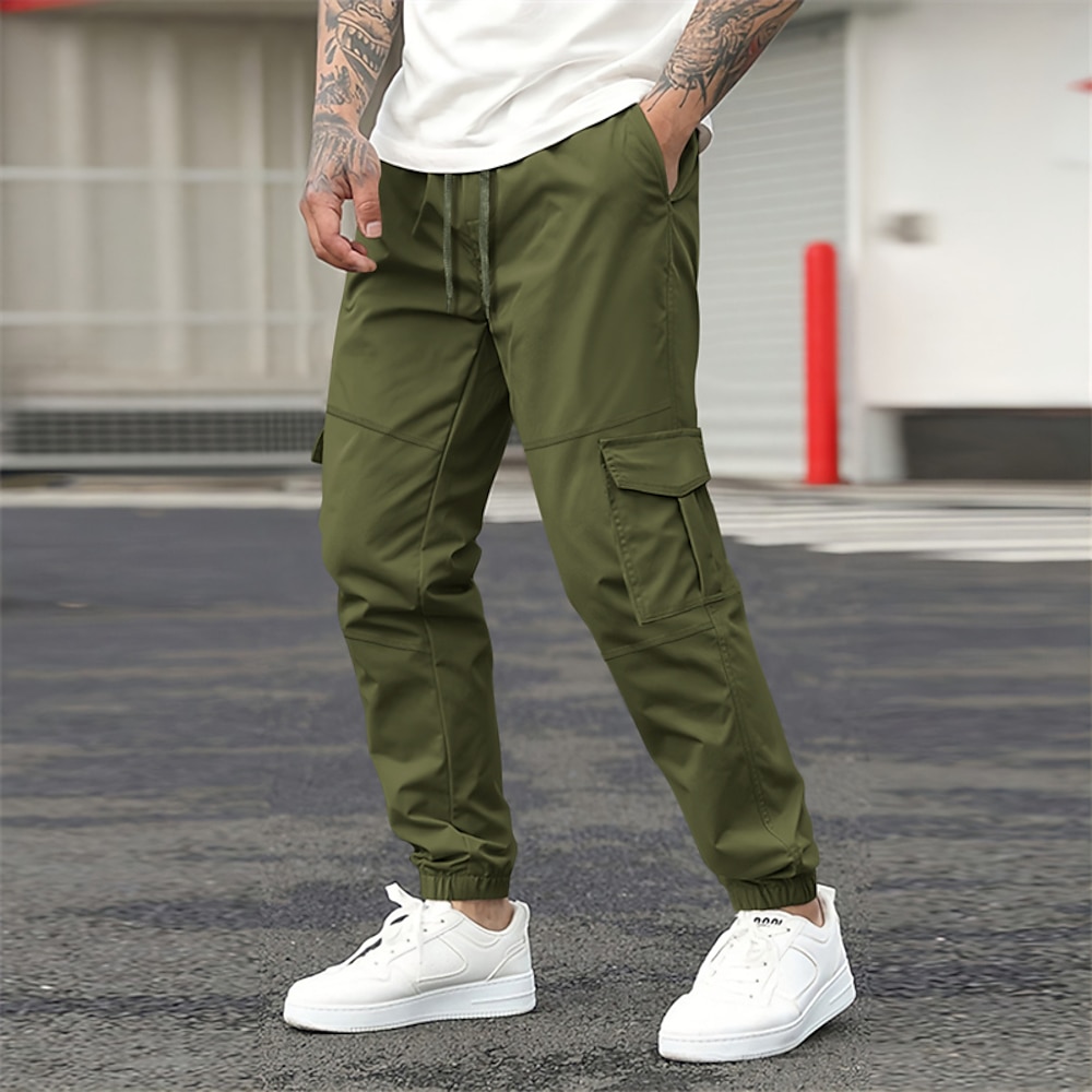 Herren Cargohose Cargohosen Cargohose Jogginghose Jogger Hose Hosen Freizeithose Tasche Kordelzug Elastische Taille Glatt Komfort Weich In voller Länge Outdoor Casual Täglich Modisch Strassenmode Lightinthebox