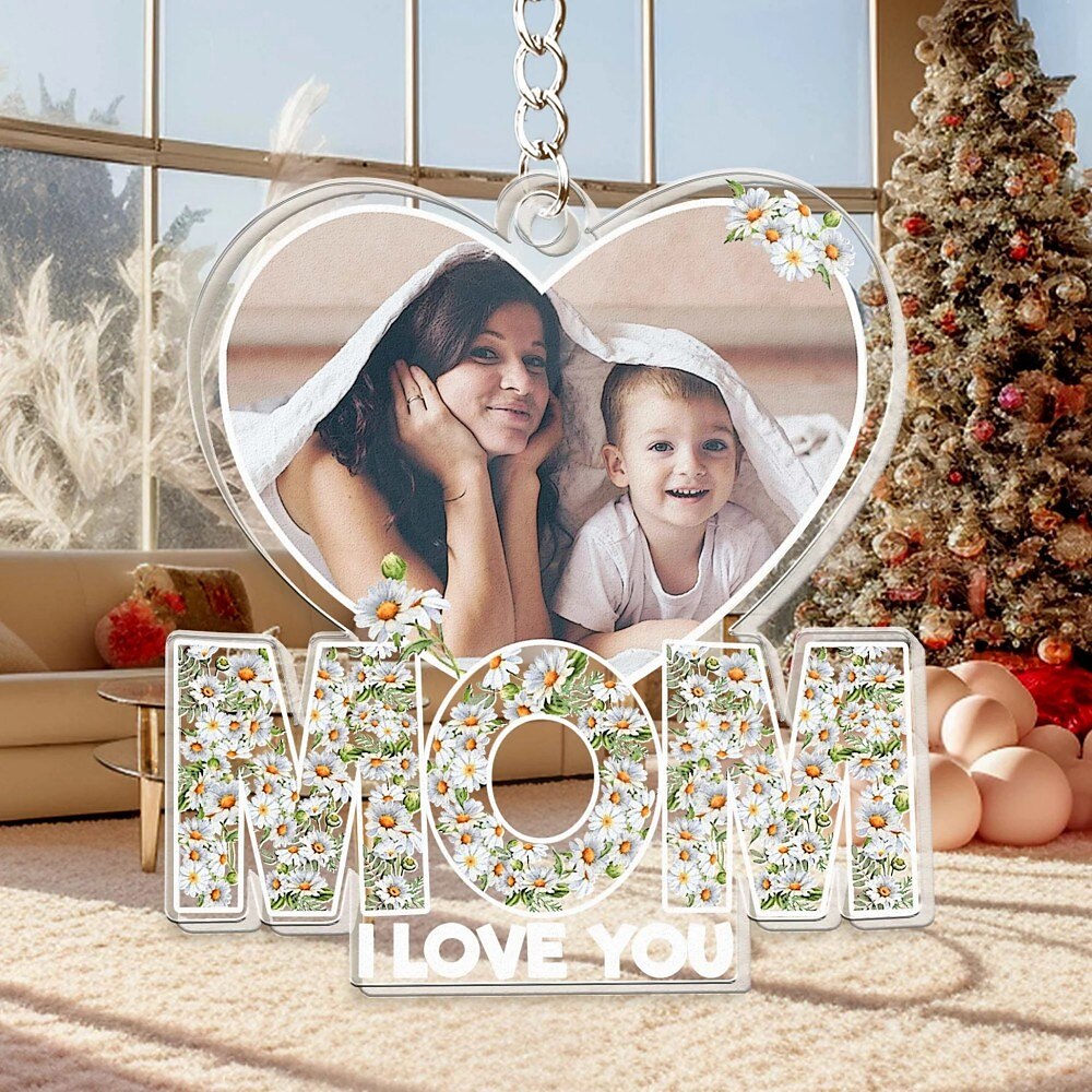 personalisierter Acryl-Foto-Schlüsselanhänger, individuelles Andenken für Mama, Muttertagsgeschenke von Tochter und Sohn, Geburtstagsgeschenke für Mama Lightinthebox