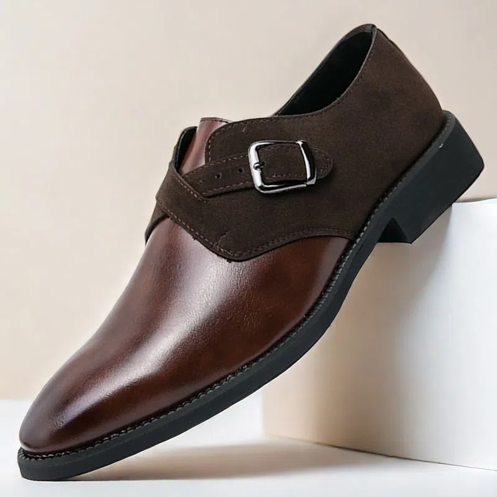 Zweifarbige Monkstrap-Schuhe aus Kunstleder und Wildleder für Herren - formelle Abendschuhe fürs Business und besondere Anlässe Lightinthebox