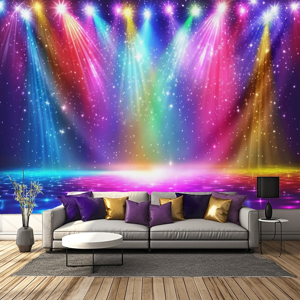 Karnevalsparty Wandteppich zum Aufhängen, Spotlichter, Wandkunst, großer Wandteppich, Wanddeko, Fotohintergrund, Decke, Vorhang, Zuhause, Schlafzimmer, Wohnzimmer, Dekoration Lightinthebox