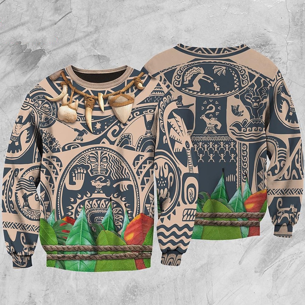 Moana Maui Pullover 3D Zeichen Grafik Für Paar Herren Damen Erwachsene Karneval Maskerade 3D-Druck Party Casual Lightinthebox