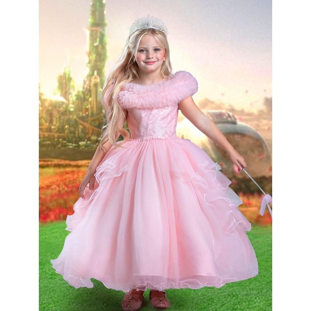 Böse Hexe Prinzessin Glinda Kleid Blumenmädchen Kleid Tüll-Kleider Mädchen Faschingskostüme Film Cosplay Karneval Silvester Leistung Hochzeit Party Lightinthebox