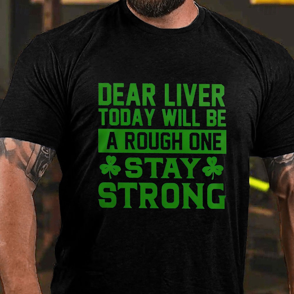 St. Patricks Day Herren Vierblättriges Kleeblatt Lustig T Shirt T-Shirt 100% Baumwolle Kurzarm Grafik Hemd Schwarz Weiß Armeegrün Bequemes T-Shirt Urlaub Strasse Modedesigner-Kleidung Lightinthebox