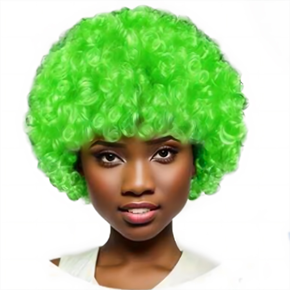 Perücke flauschig buntes Haar Afro Puff Perücken 70er 80er 90er Perückenkappe stylische Farben Cosplay für Erwachsene Männer Frauen Karnevalsparty Clownkostüm Partygeschenke für Karneval Lightinthebox