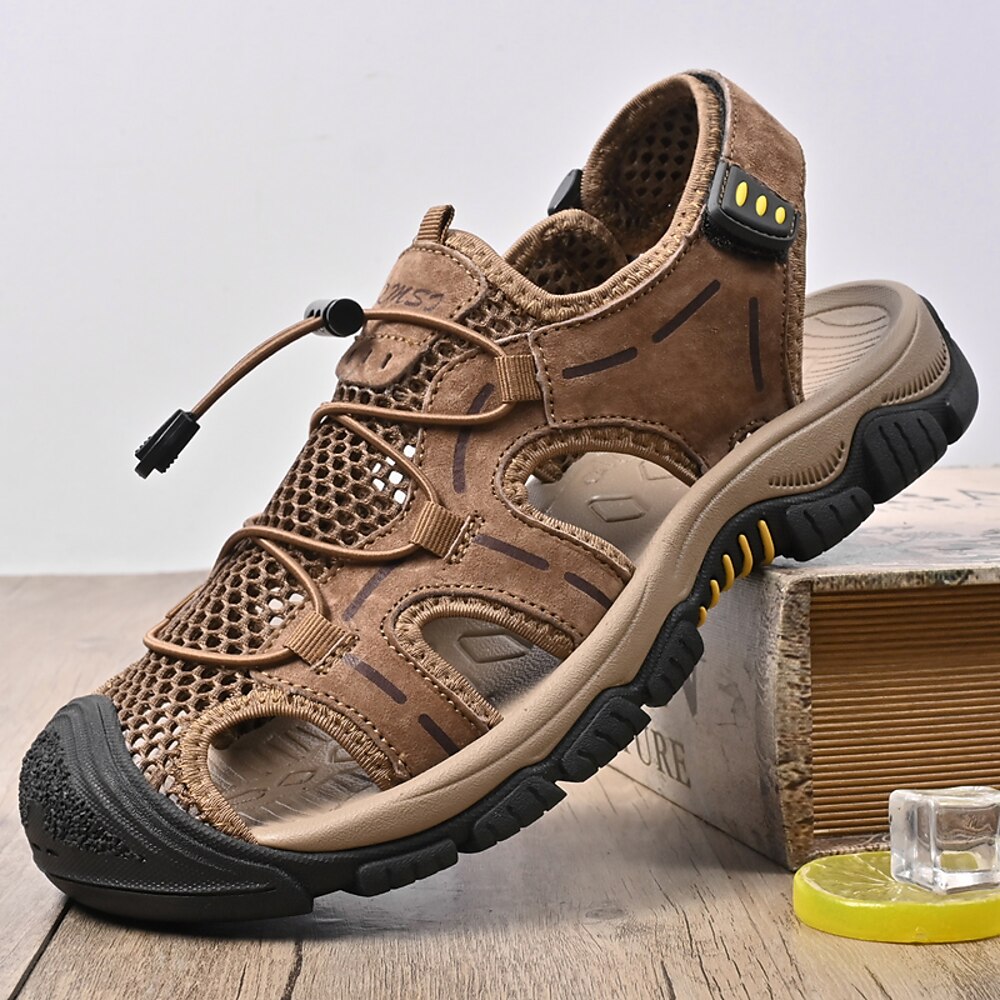 Atmungsaktive Wandersandalen für Herren mit Mesh-Obermaterial und verstellbarem Riemen - leichte Outdoor-Schuhe für Trekking, Camping und Sommerabenteuer Lightinthebox