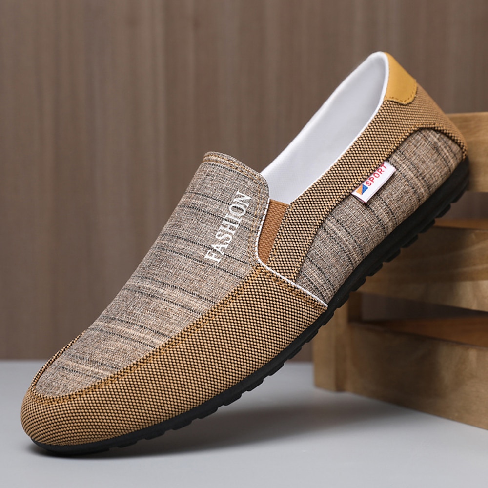 Leichte Slipper aus Canvas für Herren - atmungsaktive Freizeitschuhe für Sommerreisen und den Alltag Lightinthebox