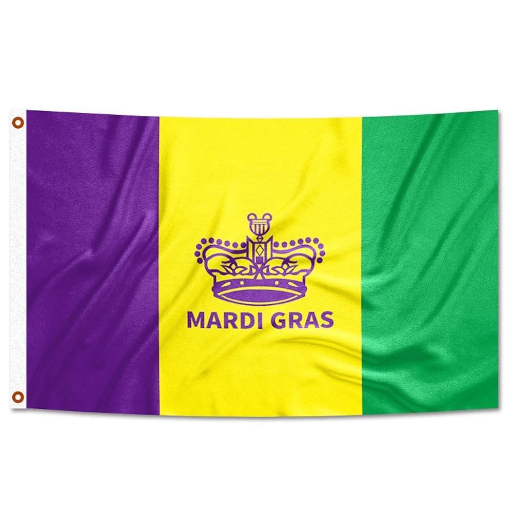 Karneval Mardi Gras Mast Flagge Outdoor Terrasse Garten Flaggen Parade Banner Dekor Party liefert Lightinthebox