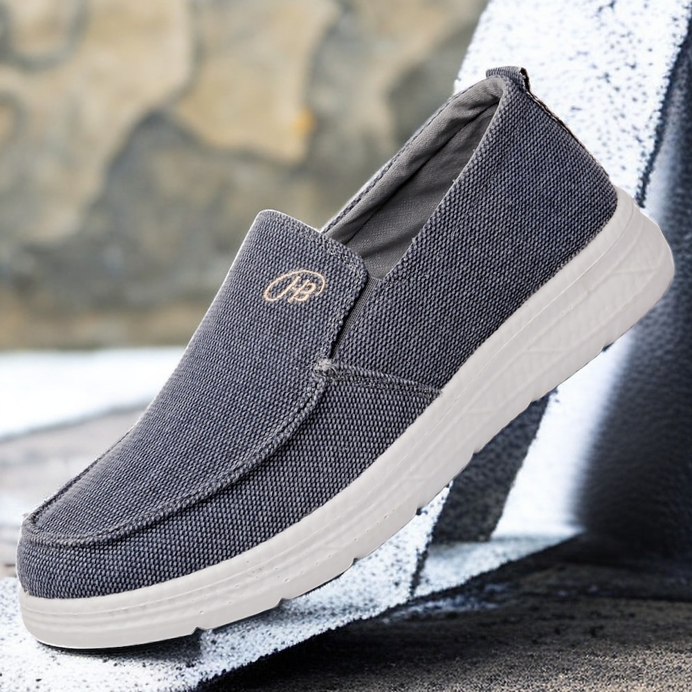 Herren Slipper aus Canvas - leichte, atmungsaktive Freizeitschuhe mit gepolsterter Sohle für den Alltag und Outdoor Lightinthebox