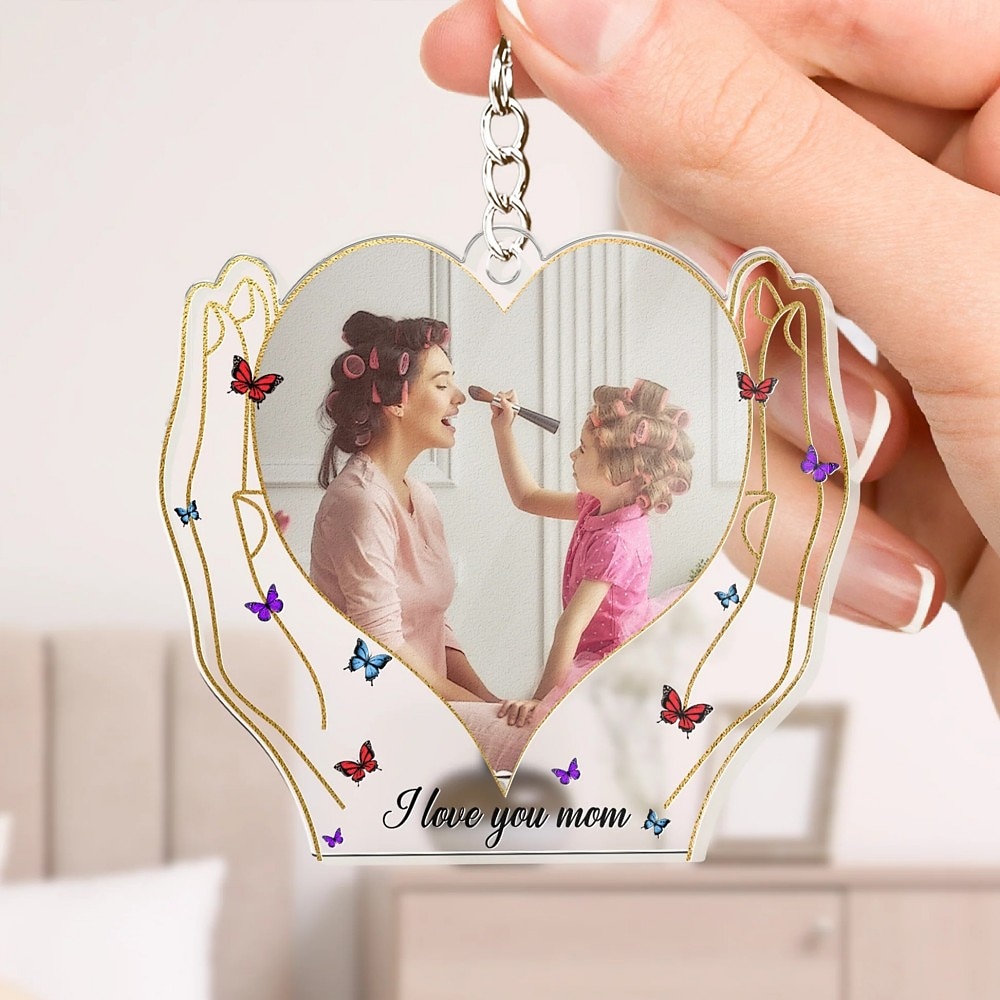 personalisierter Acryl-Foto-Schlüsselanhänger, individuelles Andenken für Mama, Muttertagsgeschenke von Tochter und Sohn, Geburtstagsgeschenke für Mama Lightinthebox