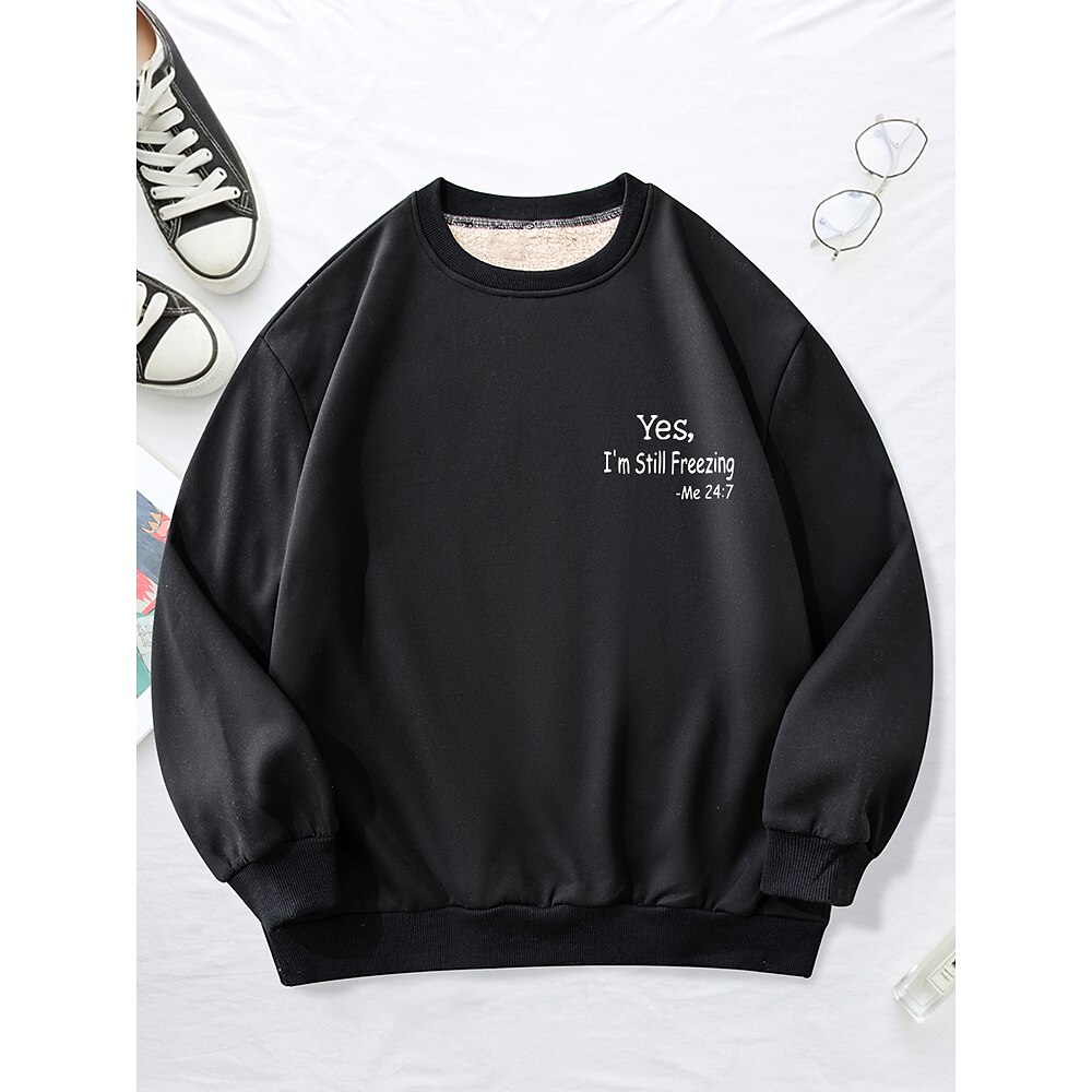 Herren Sweatshirt Pullover Polarvlies Schwarz Rosa Rote Grün Dunkelgray Rundhalsausschnitt Buchstabe Bedruckt Sport Natur Täglich Festtage Polyester Strassenmode Brautkleider schlicht Lightinthebox