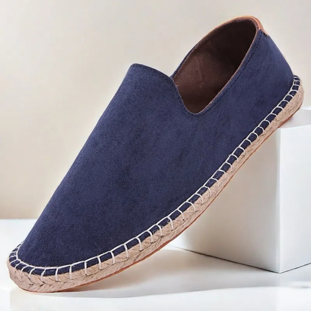 Lässige Espadrilles zum Hineinschlüpfen für Herren mit weichem Canvas-Obermaterial und bequemer Jutesohle, perfekt für den Sommer, den Strand und den Alltag Lightinthebox