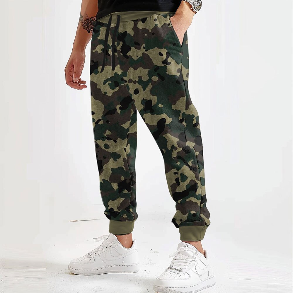 Herren Tarnfarben Jogginghose Trainingshose Jogginghose Jogger Hose Hosen Mittlere Taillenlinie Elastischer Kordelzug in der Taille Aktiv Vintage Brautkleider schlicht Outdoor Strasse Alltagskleidung Lightinthebox
