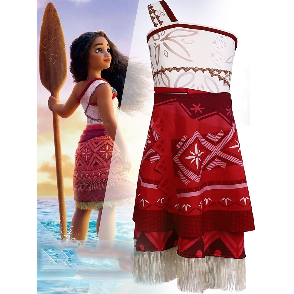 Moana Prinzessin Moana Kleid Kostüm Mädchen Film Cosplay Kostüme zum Thema Film und Fernsehen Karneval Kindertag Welttag des Buches Party Geburtstag Strand Lightinthebox