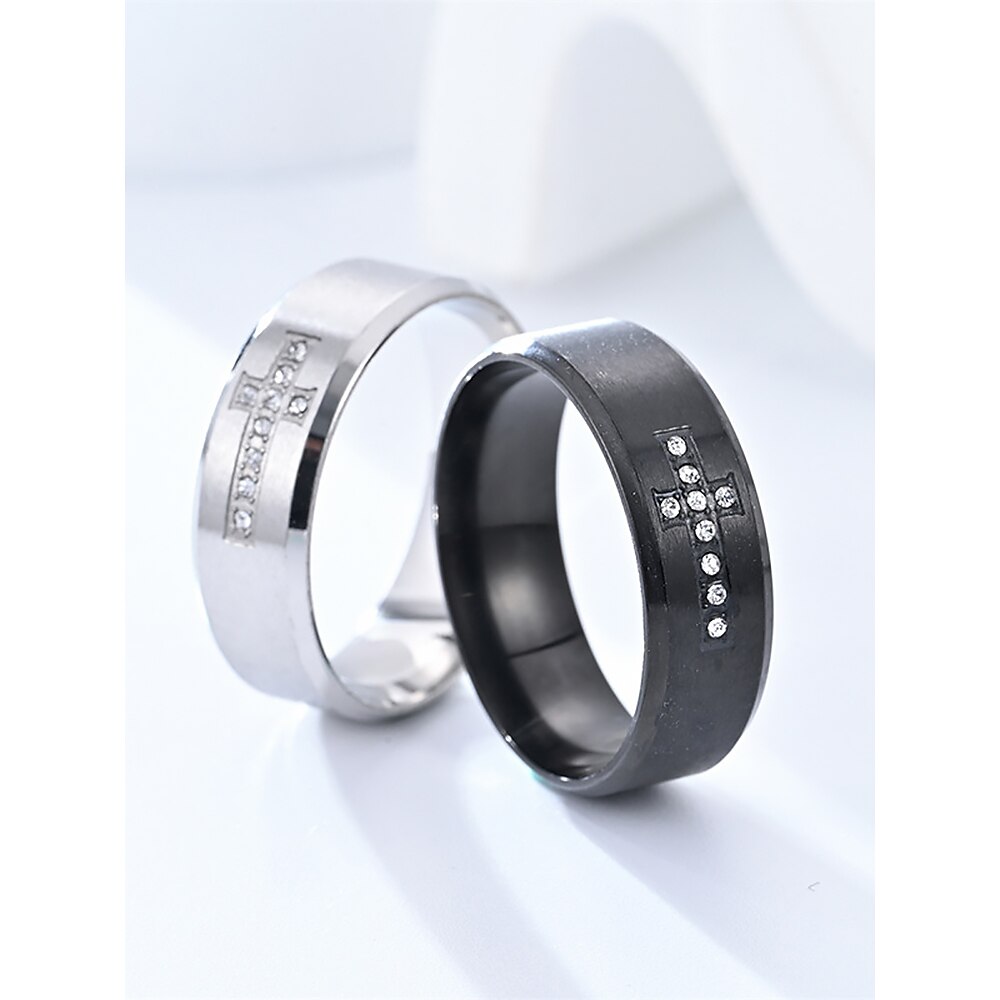 Herren Ring Silber Schwarz Gold Edelstahl Cool Täglich Lightinthebox