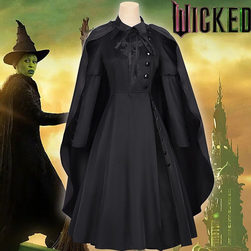 Böse Hexe Glinda Elphaba Kleid Umhang Austattungen Damen Film Cosplay Kostüme zum Thema Film und Fernsehen Halloween Karneval Leistung Party Bühne Lightinthebox