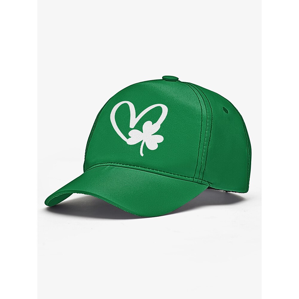 Unisex-Baseballkappe zum St. Patrick's Day mit Kleeblatt-Herz-Design - verstellbare grüne Mütze für festliche Anlässe und den lässigen Alltag Lightinthebox