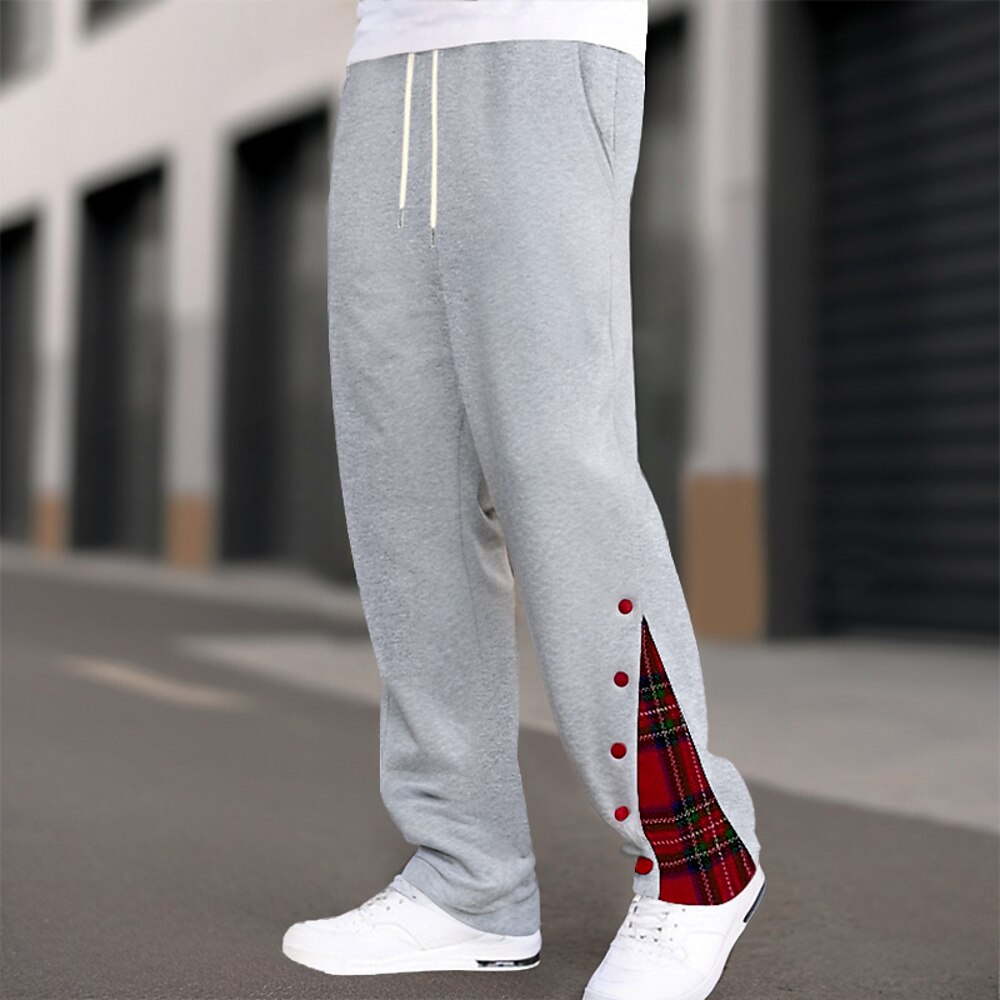 Herren Sportliche Hosen Jogginghose mit weitem Bein Hose Hosen Tasche Kordelzug Elastische Taille Plaid Komfort Sports Outdoor Täglich Modisch Brautkleider schlicht Schwarz Weiß Mikro-elastisch Lightinthebox