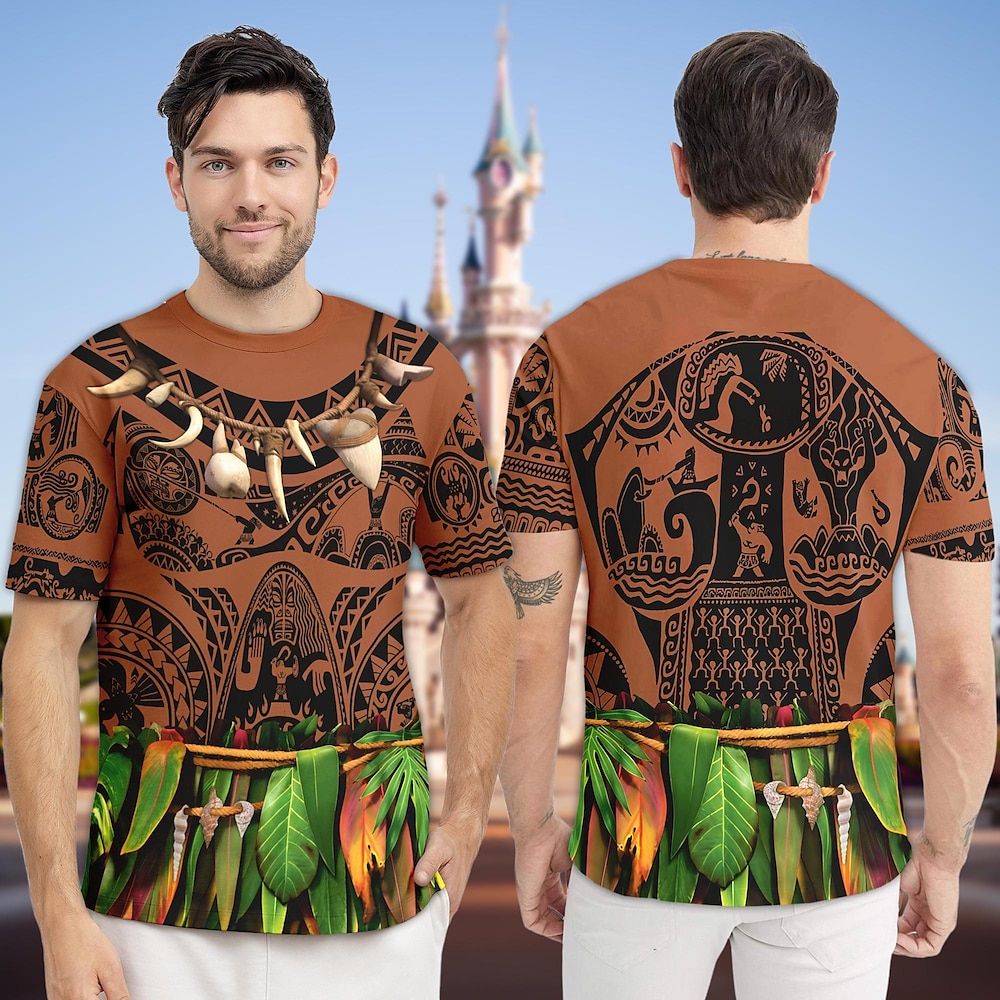 Moana Maui T-Shirt-Ärmel 3D Zeichen Grafik Für Paar Herren Damen Erwachsene Karneval Maskerade 3D-Druck Party Casual Lightinthebox