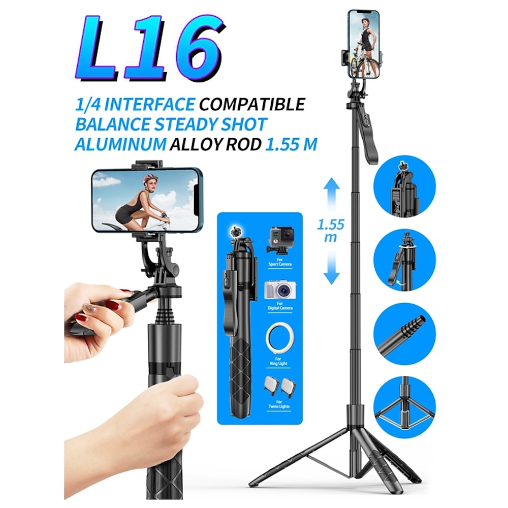 Selfie - Stick Bluetooth Ausziehbar Maximale Länge 155 cm Für Universell Android / iOS Universal Lightinthebox