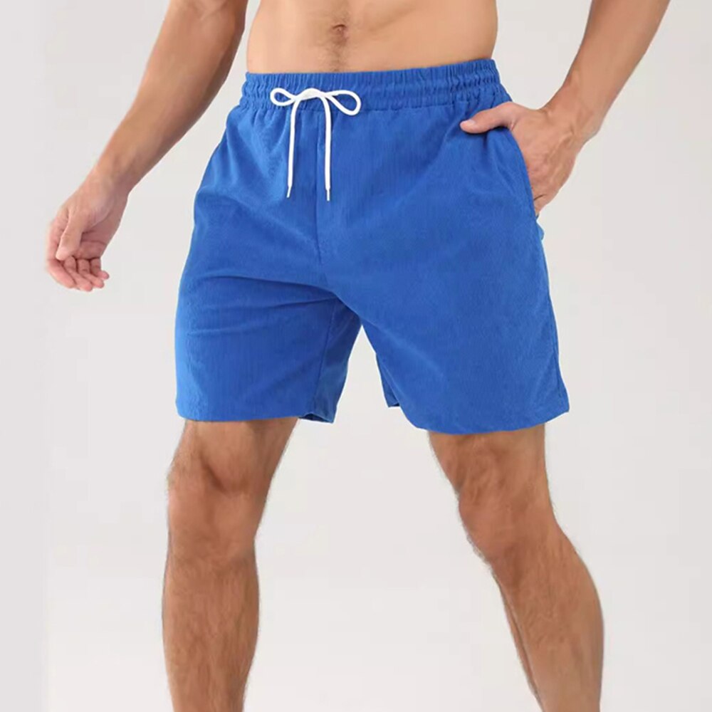 Herren Shorts Kurze Hosen Sommer-Shorts Lässige Shorts Cordshorts Kordelzug Elastische Taille Glatt Komfort Weich Kurz Heim Sports Outdoor Täglich Brautkleider schlicht Athleisure Schwarz Weiß Lightinthebox