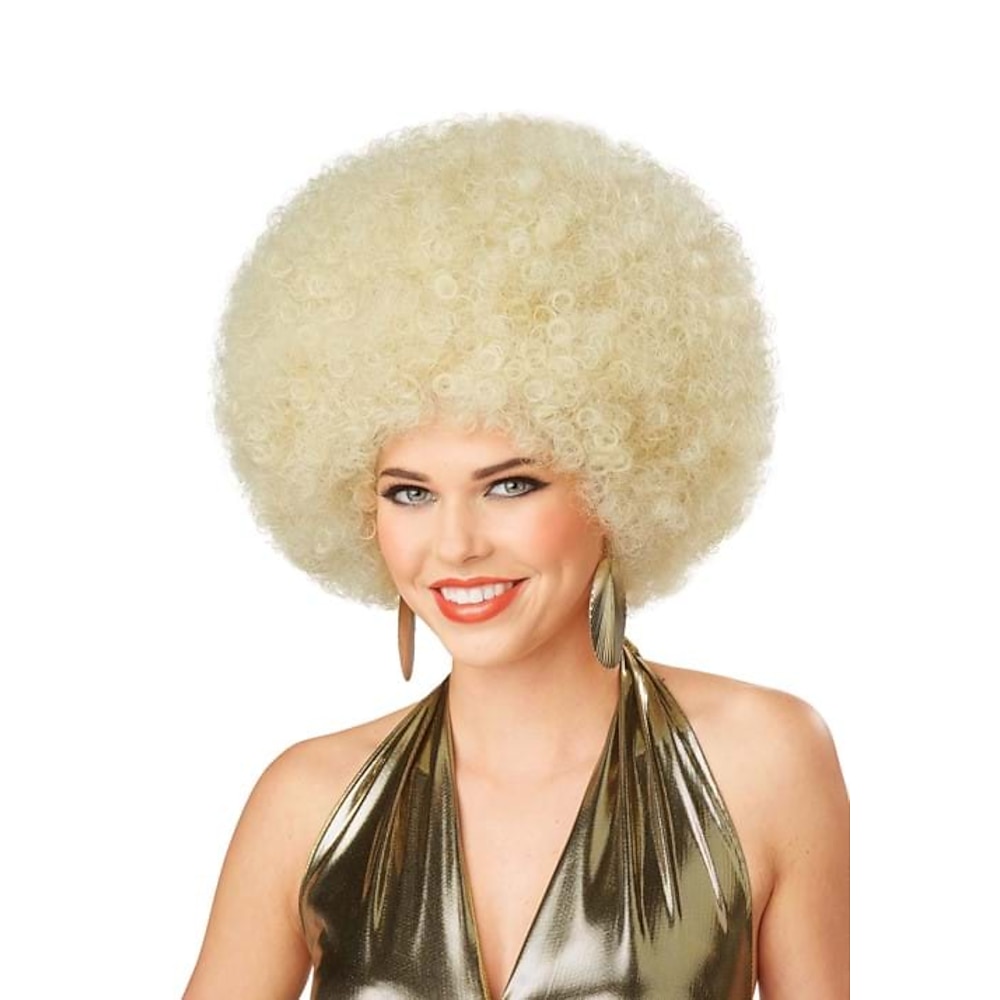 Deluxe blonde Afro Perücke für Erwachsene für Karneval Lightinthebox