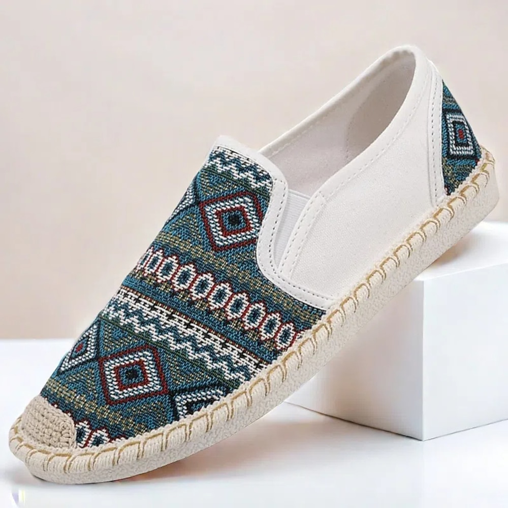 Slipper im Ethno-Stil für Herren - leichte Canvas-Schuhe mit gesticktem Muster für die Freizeit und zum Reisen Lightinthebox