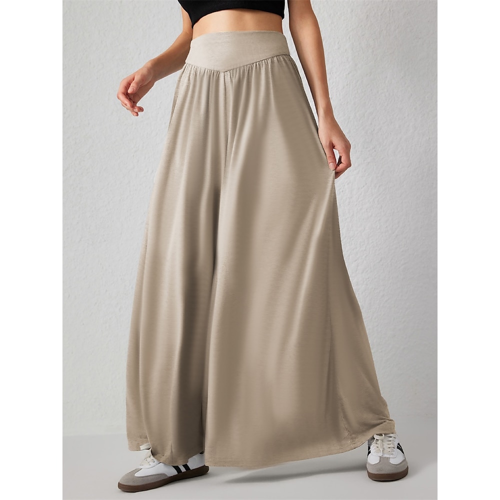 Damen Frech Chinesisch Chino Skort Modisch Strassenmode Leicht In voller Länge Hoher Taillenbund Glatt Hoher Schnitt Komfort Draussen elastisch Urlaub Strasse Täglich Dunkelgrau Rosa Khaki Sommer Lightinthebox