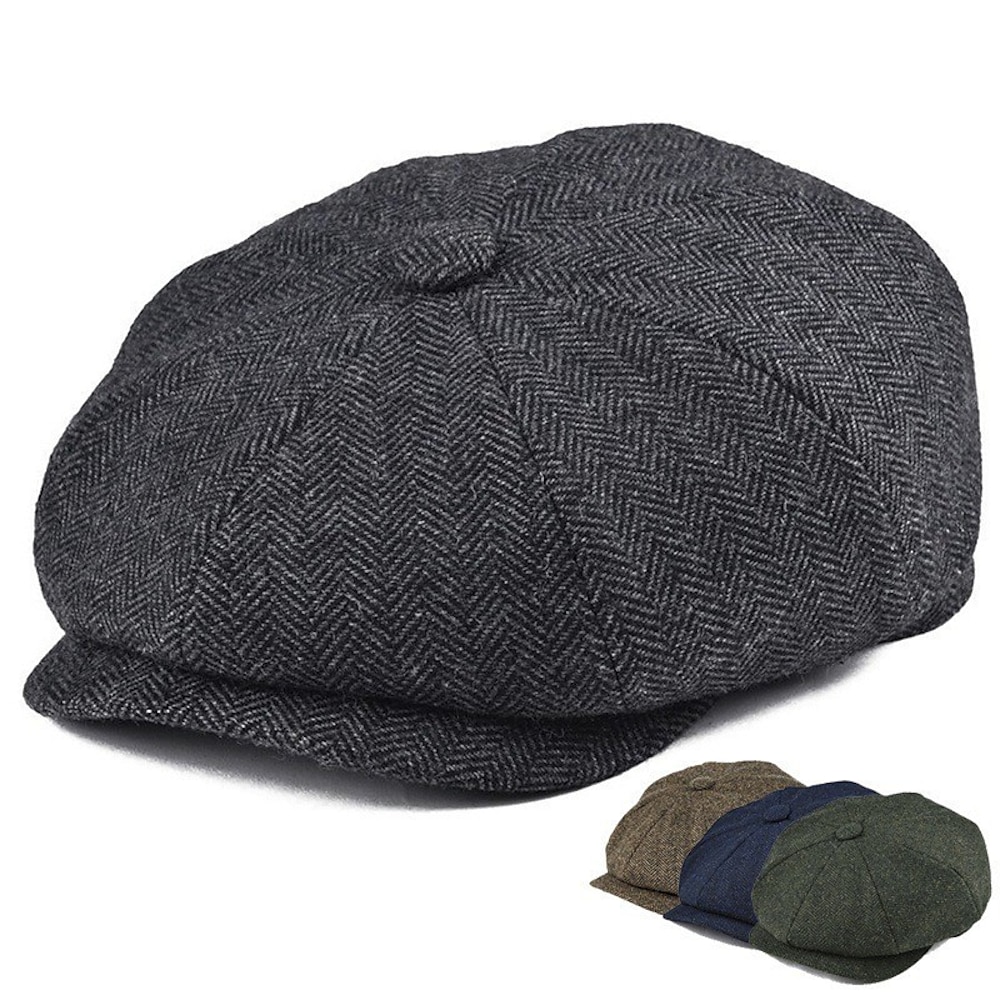 Herren Schiebermütze Ascot-Hut Ballonmütze Schwarz Blau Polyester Modisch Brautkleider schlicht Strasse Täglich Glatt Sonnenschutz Atmungsaktiv Lightinthebox