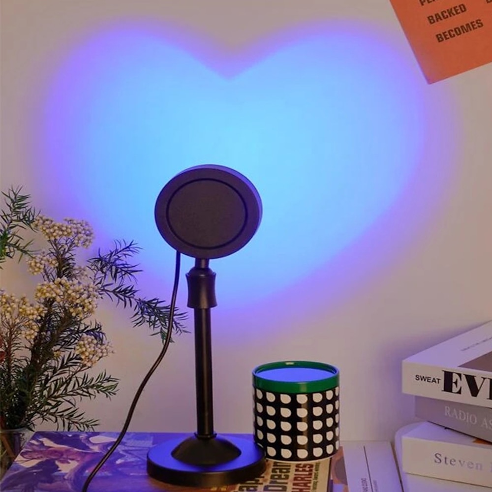 Fernbedienung Sonnenuntergang Licht Regenbogen Liebe Projektor USB-betriebene Nachtlicht LED Lampe für Valentinstag Schlafzimmer Atmosphäre Sonnenuntergang Licht Wohnkultur Lightinthebox