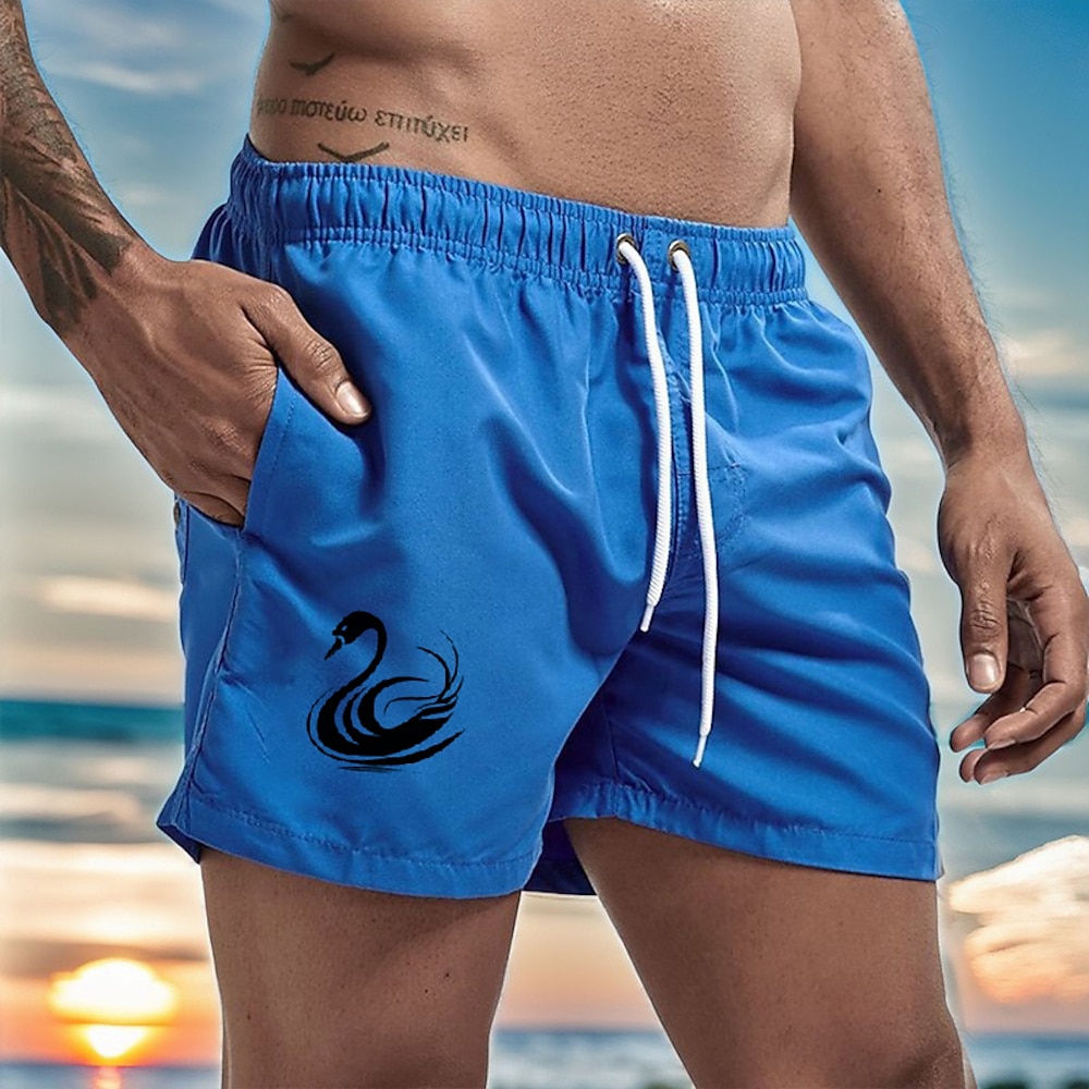 Herren Bademode Surfshorts Badehose Schwimmshorts kurz Surfshorts Badeanzug Kordelzug Mesh-Futter Mit Taschen Schwimmen Surfen Strand Wassersport Bedruckt Sommer Frühling Lightinthebox