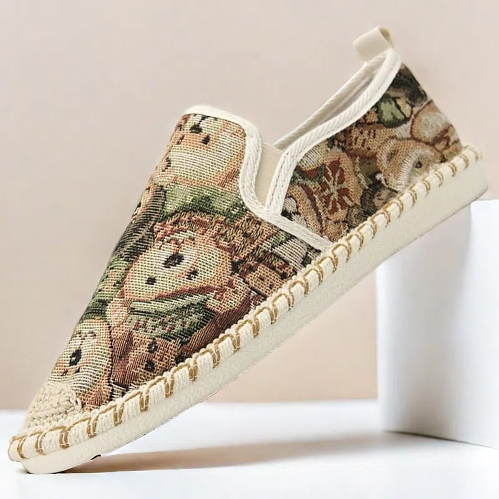 Espadrilles-Schlupfschuhe aus Canvas mit Animalprint und Juteseilsohle für Herren - bequemes, lässiges Sommerschuhwerk Lightinthebox