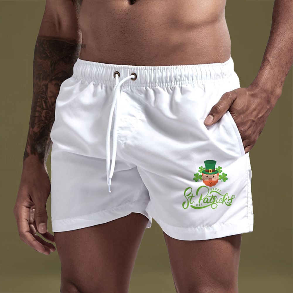 Herren Bademode Surfshorts Badehose Schwimmshorts kurz Surfshorts Badeanzug Kordelzug Mesh-Futter Mit Taschen Schwimmen Surfen Strand Wassersport Bedruckt Sommer Frühling Lightinthebox